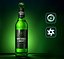 Beer bottle with caustics and light setup