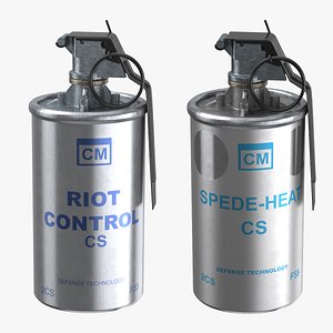 police tear gas canisters 3D