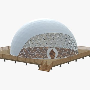 3D Geodesic Dome Structure Glamping model