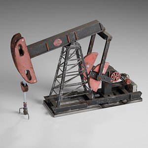Oil Pump Jack - Animated - Game Ready - Realistic 3D model