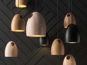 oak pendant light 3D