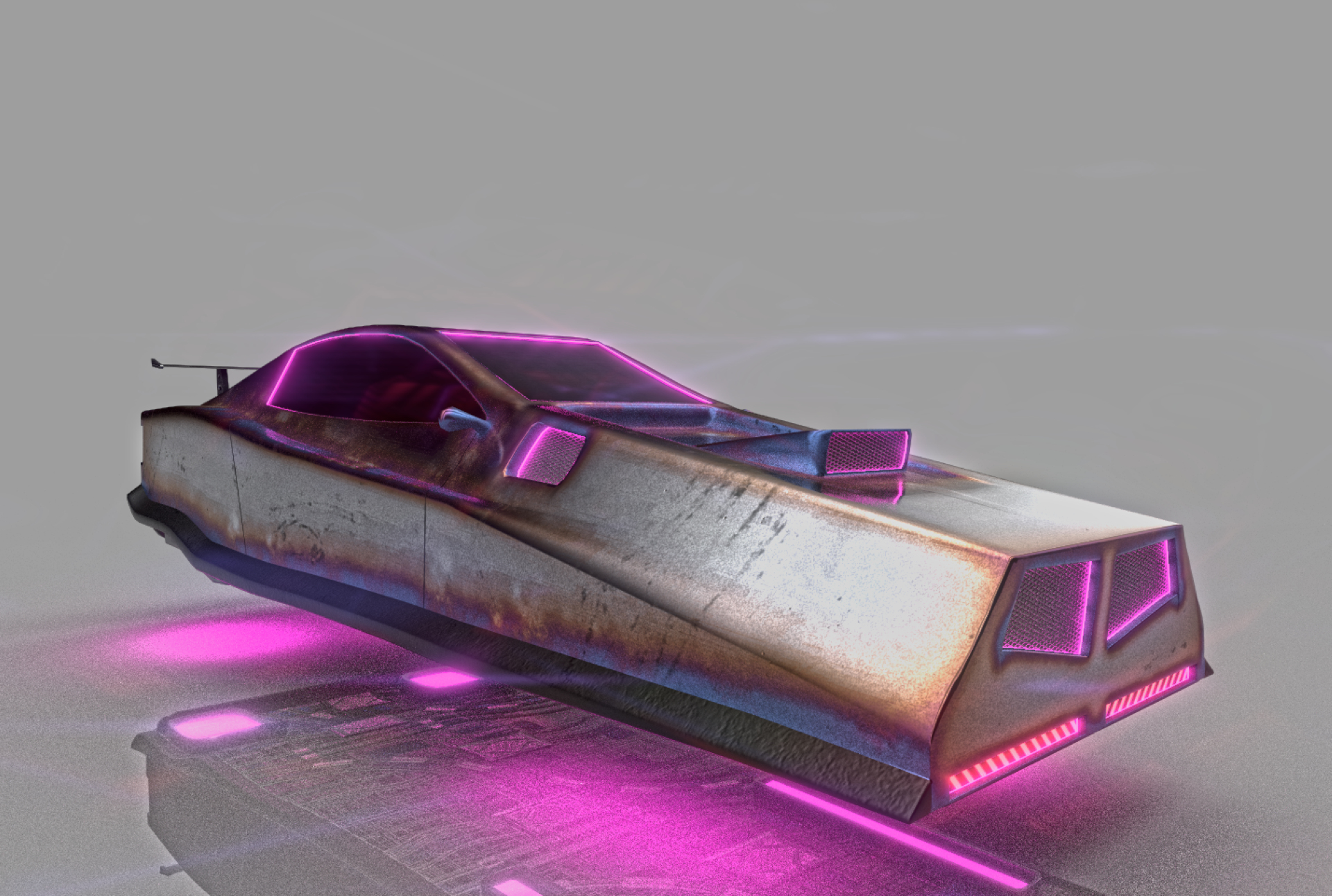 Cyberpunk car 3d model фото 3