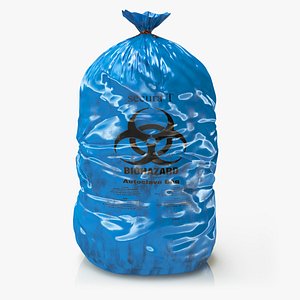 blue biohazard trash liner 3D