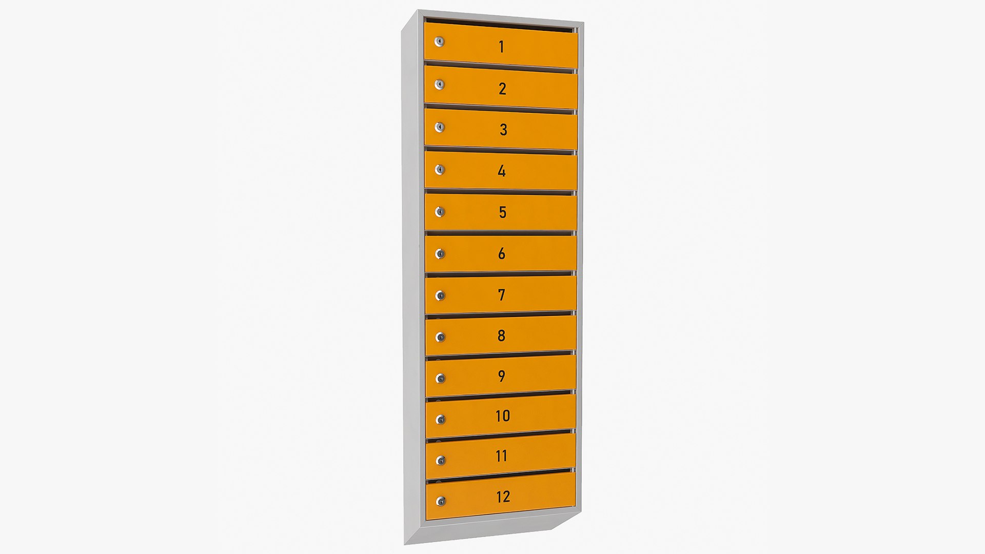 Block of 12 Apartment Mailboxes 3D model preview