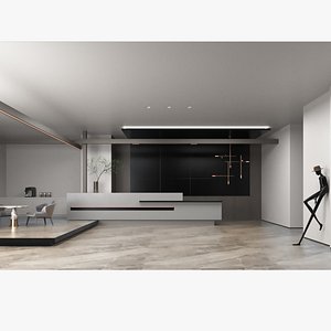 3D reception desk model