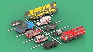 3D Emergency Vehicles Pack Low- Poly