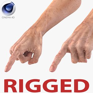 Old Man Hands 3 Rigged for Cinema 4D
