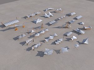 3D Tension Membrane Canopy Collection3d model