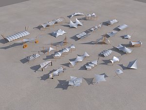 Tension Membrane Canopy Collection3d model