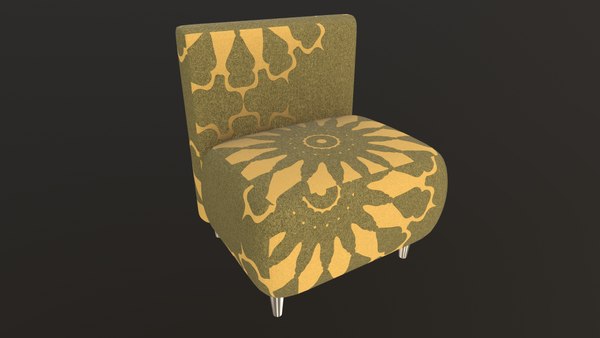 Stylish Fabric Single Sofa AR VR PBR Low-poly 3D model