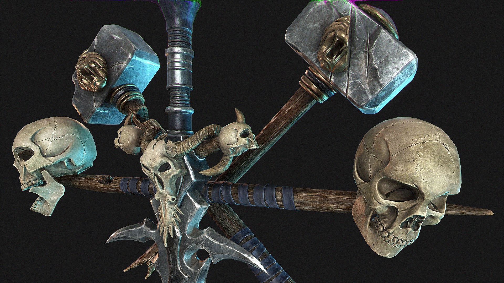 Undead Frostmourne Sword And Hammers - Frozen Throne Model - TurboSquid ...