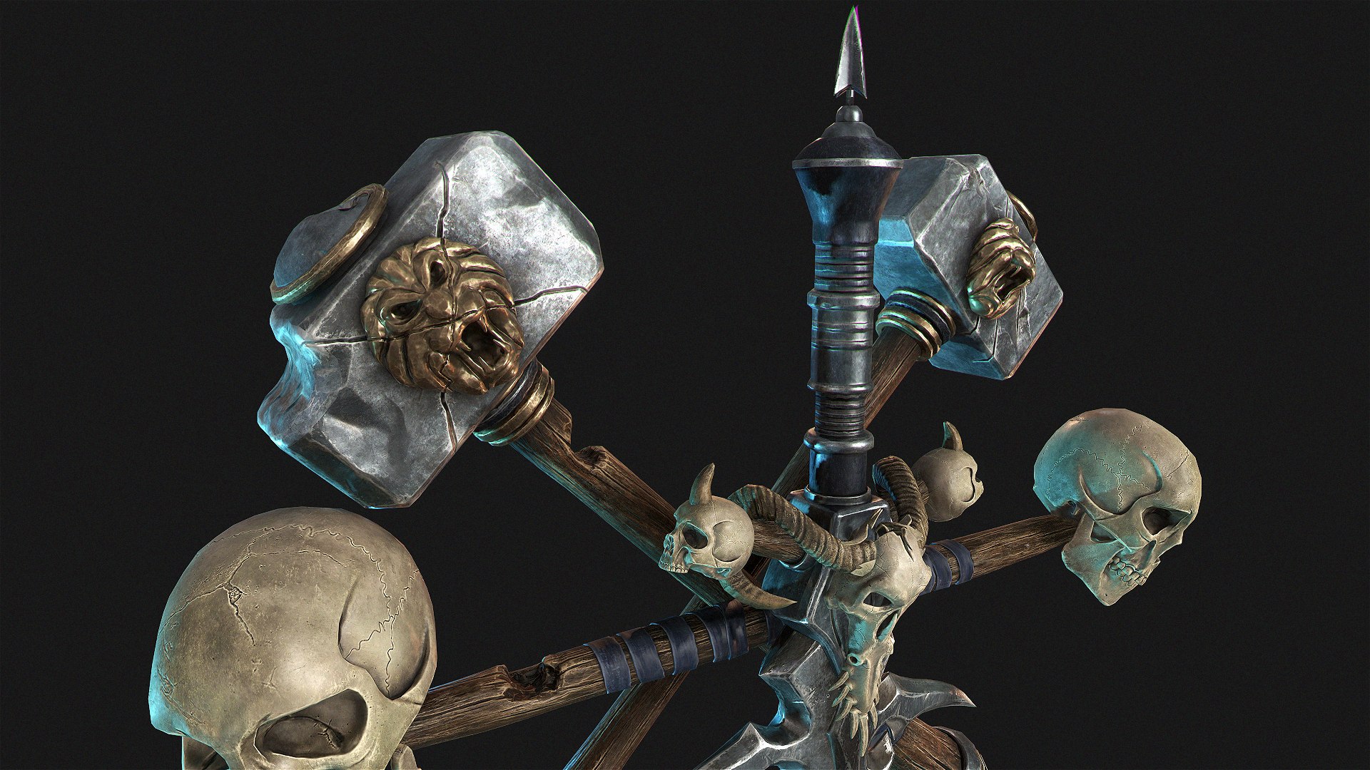 Undead Frostmourne Sword And Hammers Frozen Throne Model TurboSquid