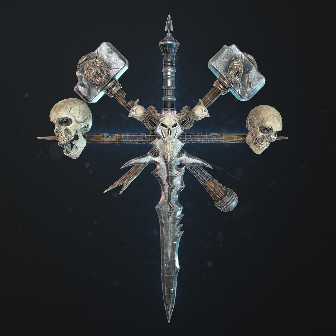 Undead Frostmourne Sword And Hammers - Frozen Throne Model - TurboSquid ...