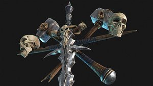 Undead Frostmourne Sword and Hammers - Frozen Throne model