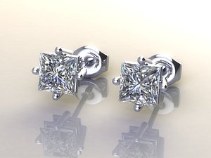 free 3dm mode earrings diamonds princess