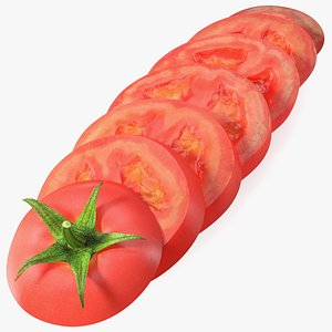 3D Sliced Tomato Lying