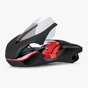 Futuristic Flying Car Rigged