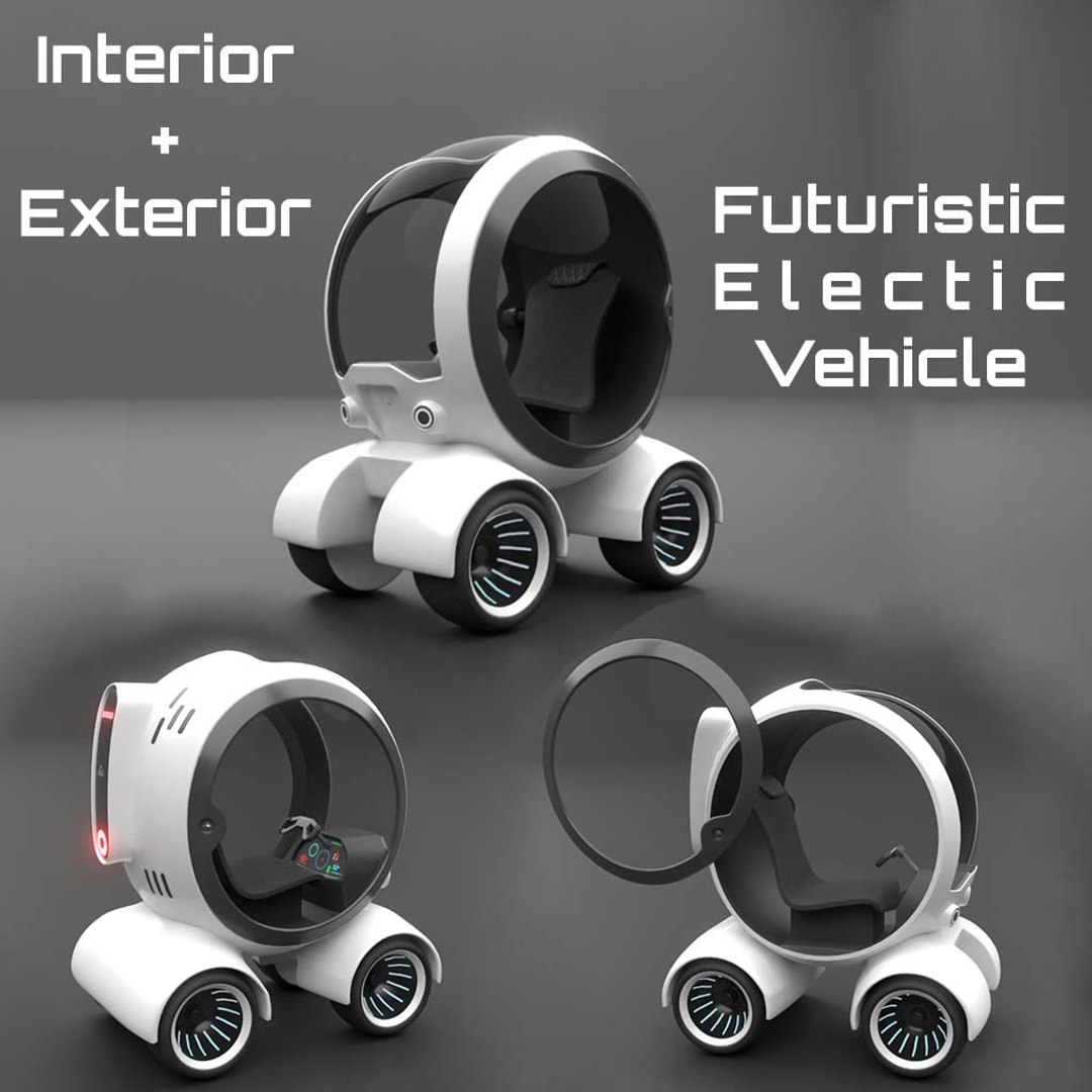 Sci-Fi Futuristic Electric Vehicle Car 3D Model - TurboSquid 2102045