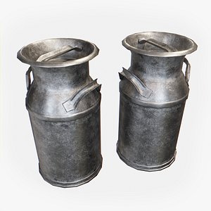Old Milk Can Low Poly 3D model