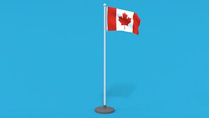 3D Low Poly Seamless Animated Canada Flag