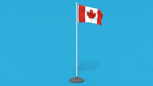Low Poly Seamless Animated Canada Flag