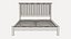 Bettgestell und Sideboard