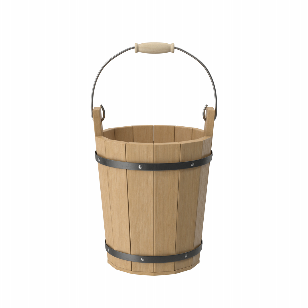 Wooden Bucket 3D Model - TurboSquid 2199718