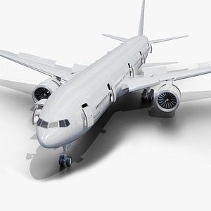 3D Boeing 777-300 Animated Realistic Jet Airliner Plane