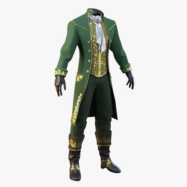 green vintage clothing men 3D model