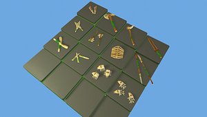 Bone Weapon Low Poly Toon Style