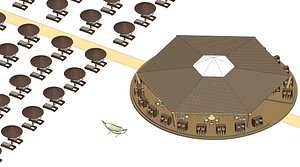 revit beach bar shade 3d model