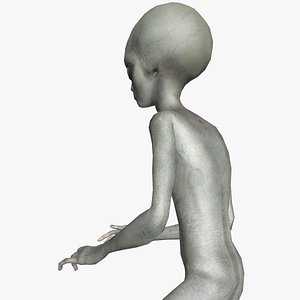 Super-Realistic Grey Alien 3D Animation - Two Hand Spell Casting