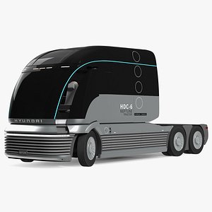 Heavy Duty Hydrogen Semi Truck Hyundai HDC-6 Neptune Rigged for Cinema 4D 3D model