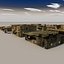 Edificios lowpoly con interiores.