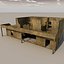Edificios lowpoly con interiores.