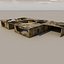 Edificios lowpoly con interiores.