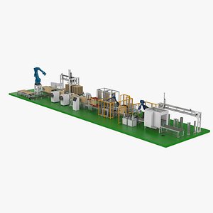 Fully Automatic Air Conditioners Packaging Line 3D model