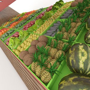 3D model greengrocer department fruit and vegetable
