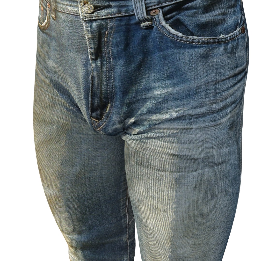 Realistic Faded Jeans 3d Model