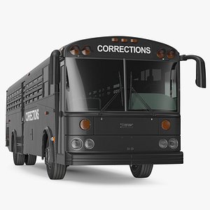 Prison Transport Bus Thomas Saf T Liner Black Rigged