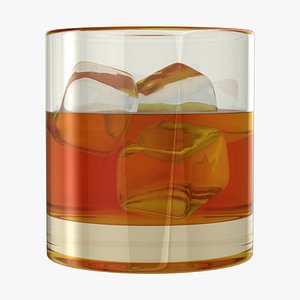 3D realistic glass whisky model