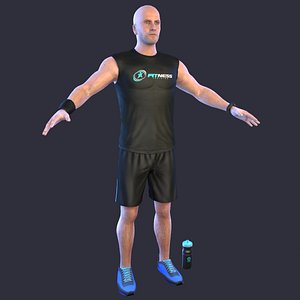 3D gym athlete model