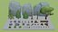 Low Poly Cartoon Trees Grass Plants and Rocks