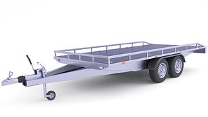 3D Hauling Heavy Equipment Trailer 33