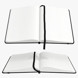 Notebook hardcover with strap open