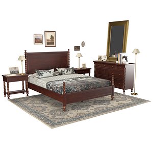 3D Pottery Barn Barley Bedroom Collection model
