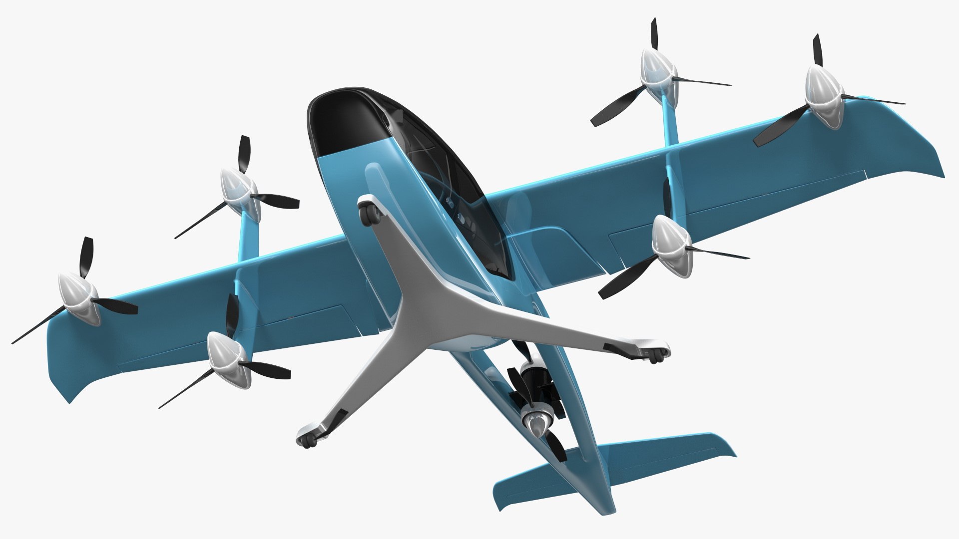 Futuristic Airplane Rigged 3D model preview