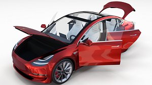 Tesla Model 3 Red with interior