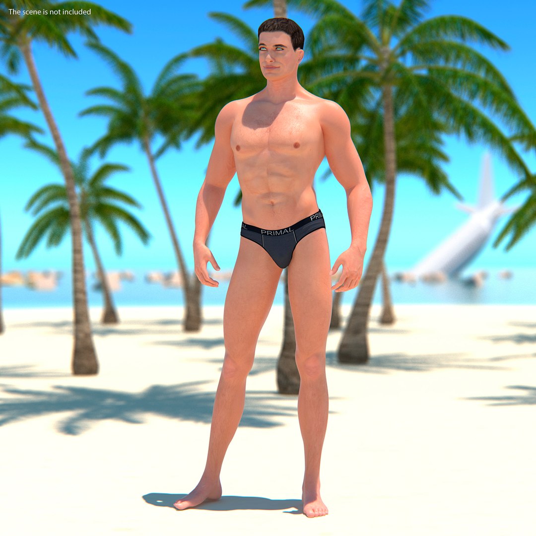 Athletic Man Rigged 3D model preview