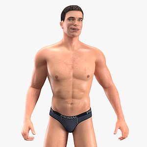 fit athletic man rigged 3D